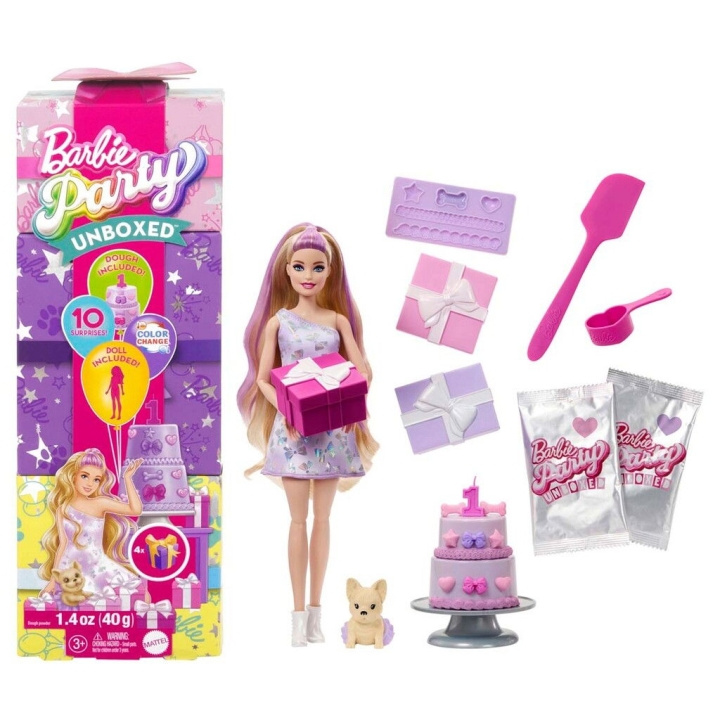 Barbie Party Unboxed-sortiment (JFG68) i gruppen LEKER, BARN OG BABY / Leker / Dukker & tilbehør hos TP E-commerce Nordic AB (D27651)