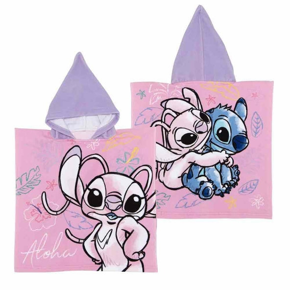 Disney Stitch (lilla) - poncho i mikrofiber - 50 x 100 cm (WD16999) i gruppen LEKER, BARN OG BABY / Babyprodukter / Bad hos TP E-commerce Nordic AB (D27686)