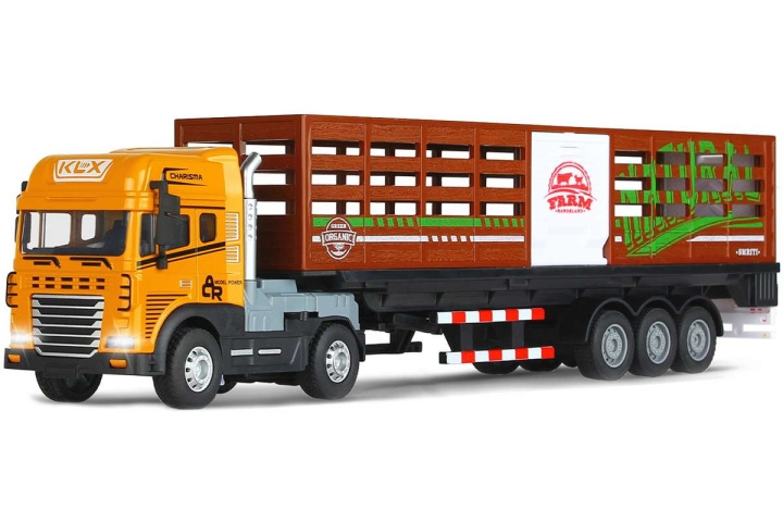 KLX Die-cast lastebil med dyretilhenger, lys og lyd (534677) i gruppen LEKER, BARN OG BABY / Leker / Lekebiler hos TP E-commerce Nordic AB (D27771)
