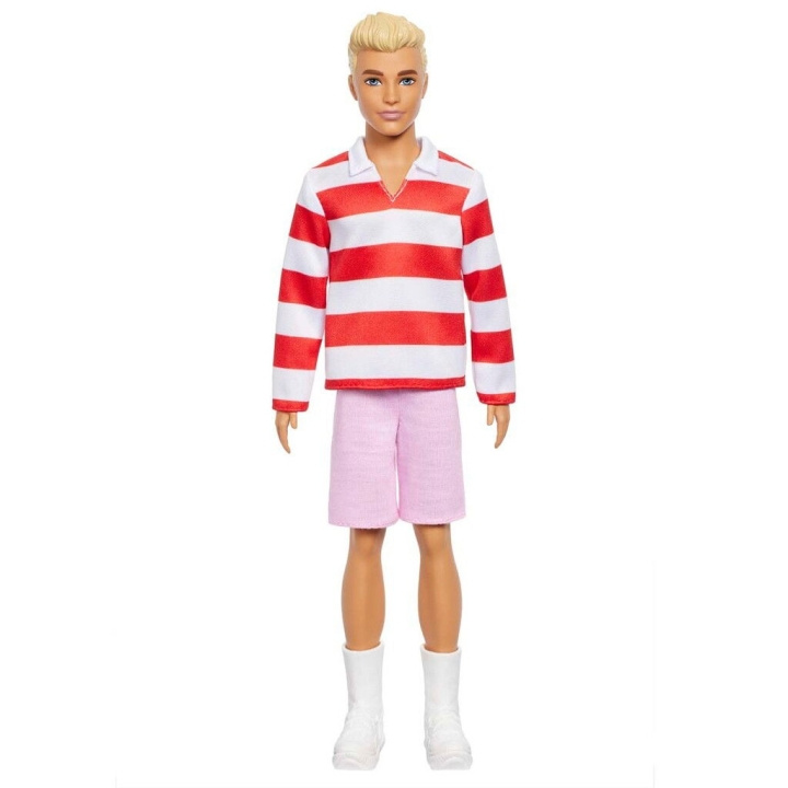 Barbie Fashionista Ken dukke med røde og hvite striper (HYV01) i gruppen LEKER, BARN OG BABY / Leker / Dukker & tilbehør hos TP E-commerce Nordic AB (D27847)
