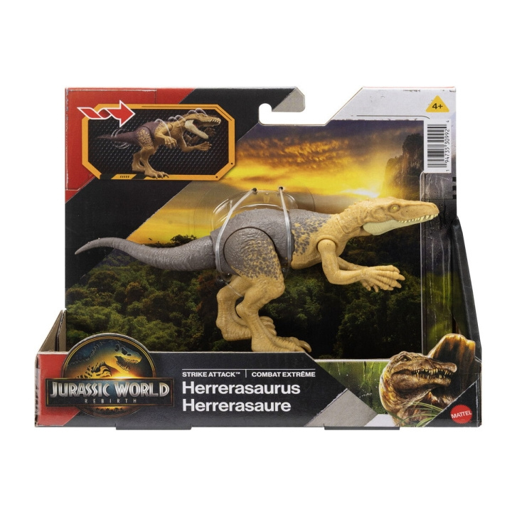 Jurassic World Rebirth Strike Attack - Herrerasaurus i gruppen LEKER, BARN OG BABY / Leker / Figurer, miniatyrer og tilbehør hos TP E-commerce Nordic AB (D27895)