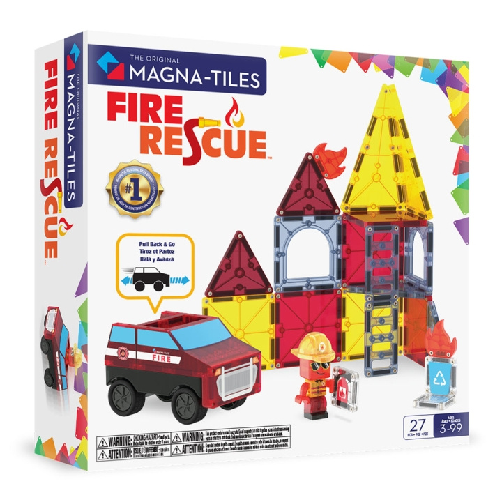 Magna Tiles Magna-Tiles - Fire Rescue™ 27-delers sett (90360) i gruppen LEKER, BARN OG BABY / Leker / Byggeleker / Byggeklosser hos TP E-commerce Nordic AB (D27992)