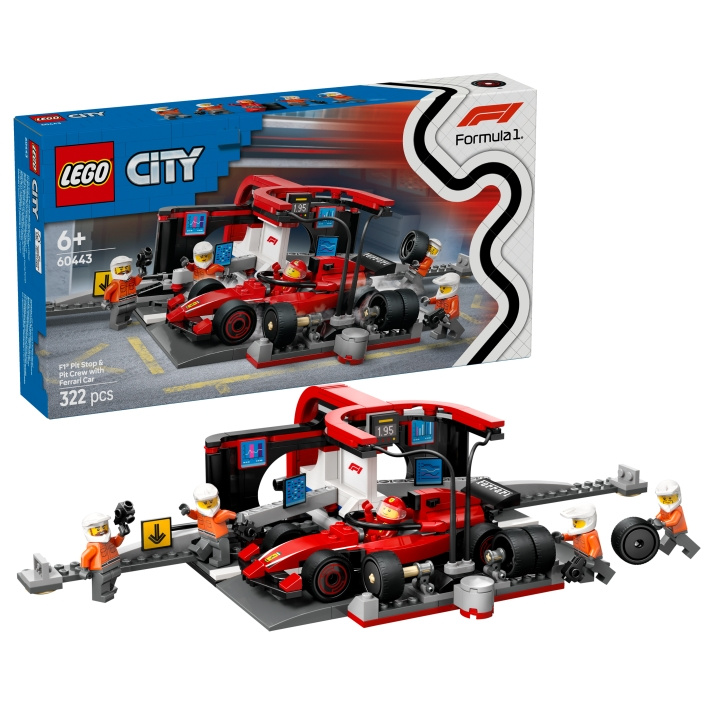 LEGO LEGO City - F1® Pit Stop & Pit Crew med Ferrari-bil (60443) i gruppen LEKER, BARN OG BABY / Leker / Byggeleker / Lego hos TP E-commerce Nordic AB (D28008)