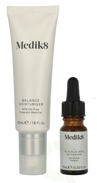 Medik8 Balance Moisturiser & Glycolic Acid Activator 55 ml Balance Moisturise 50ml/Glycolic Acid Activator 5ml i gruppen HELSE OG SKJØNNHET / Hudpleie / Ansikt / Hudserum hos TP E-commerce Nordic AB (D28270)