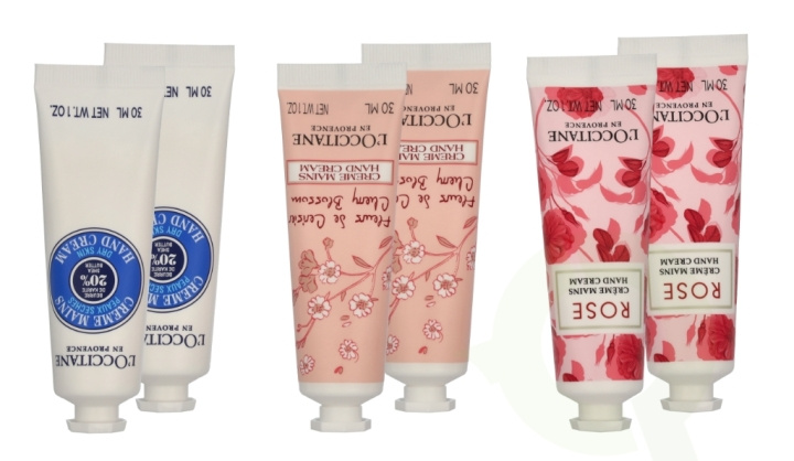 L\'Occitane Best Of Provence Set 180 ml Hand Cream 30ml - 2x Cherry Blossom/2x Rose Reines/2x Shea Butter i gruppen HELSE OG SKJØNNHET / Hudpleie / Ansikt / Dagkrem hos TP E-commerce Nordic AB (D28304)