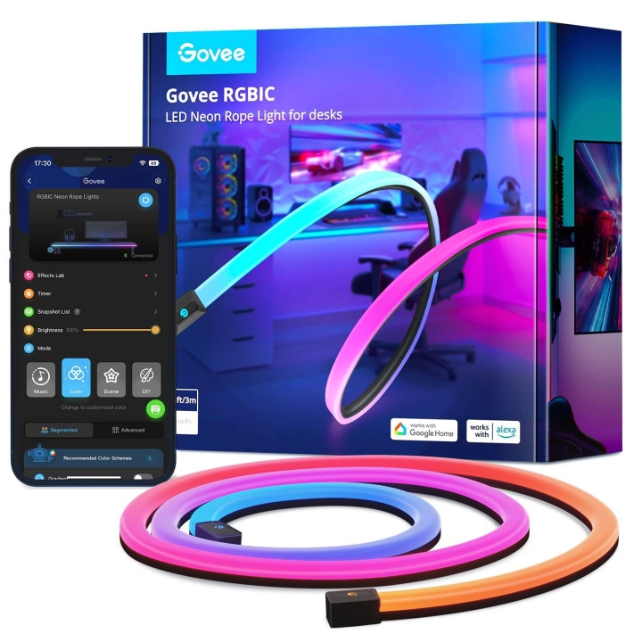 Govee Neon spillbordbelysning (3m) - Smart RGBIC LED-stripe i gruppen HJEM, HUS OG HAGE / Smarthus / Smart belysning hos TP E-commerce Nordic AB (D28376)