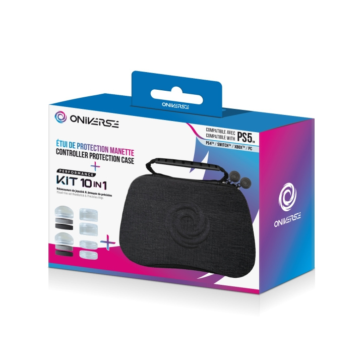Oniverse Kontrolleretui med 10 tilbehør, 4 ringer + 6 silisiumhetter - grå i gruppen Elektronikk / TV-spill & tilbehør / Sony PlayStation 5 hos TP E-commerce Nordic AB (D28398)
