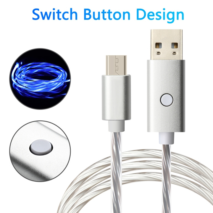 Oniverse Micro USB-ladekabel med LED, 2 meter - hvit i gruppen Datautstyr / Kabler og adaptere / USB / Micro-USB hos TP E-commerce Nordic AB (D28404)