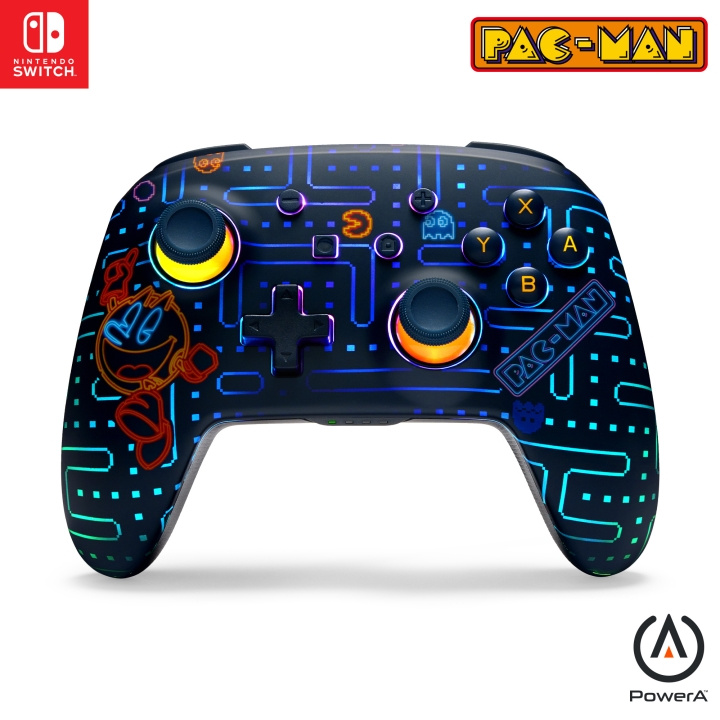 PowerA Forbedret trådløs kontroller - PAC-MAN Neon Arcade (Lumectra)/ Nintendo Switch i gruppen Elektronikk / TV-spill & tilbehør / Nintendo Switch hos TP E-commerce Nordic AB (D28580)