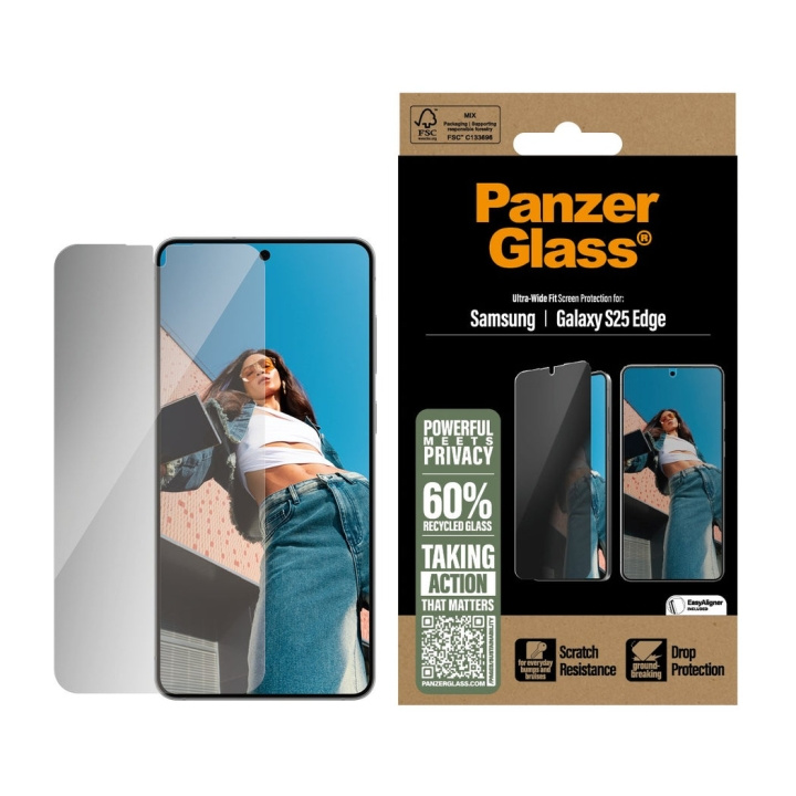 Panzer Glass - Skjermbeskytter for personvern Samsung S25 Edge - Ultra-Wide Fit i gruppen SMARTTELEFON & NETTBRETT / Mobilbeskyttelse / Samsung hos TP E-commerce Nordic AB (D28646)