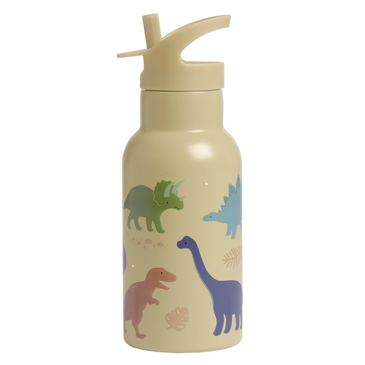 A little lovely company Drikkeflaske i rustfritt stål - Dino - 7,3 x 20 x 7,3 cm i gruppen LEKER, BARN OG BABY / Spise & drikke / Tåteflasker & tilbehør hos TP E-commerce Nordic AB (D28678)