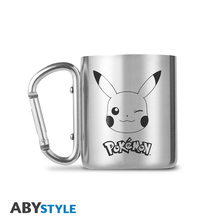 Abysse Pokémon-krus med karabinkrok - Pikachu - 235 ml i gruppen SPORT, FRITID & HOBBY / Morsomme produkter / Kopper hos TP E-commerce Nordic AB (D28771)
