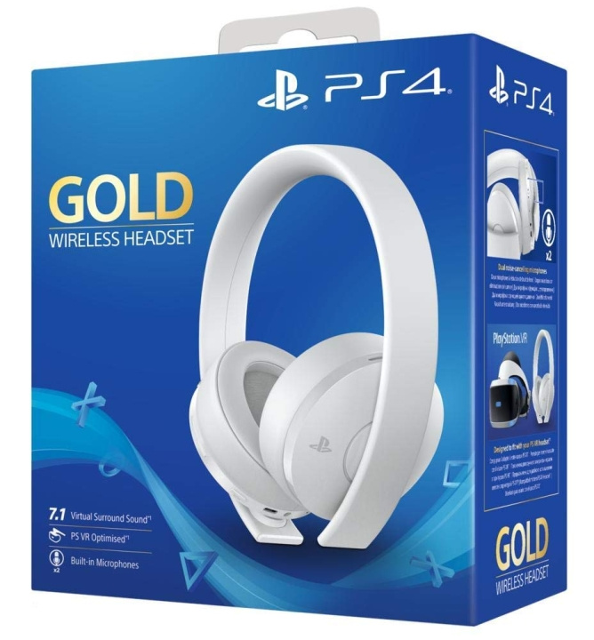 Sony PS4 Official Sony Gold Wireless Headset - hvit utgave i gruppen Elektronikk / TV-spill & tilbehør / Sony PlayStation 4 hos TP E-commerce Nordic AB (D28830)