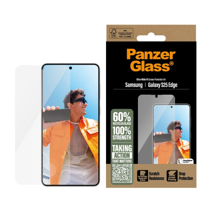 Panzer Glass - Skjermbeskytter Samsung S25 Edge - Ultra-Wide Fit i gruppen SMARTTELEFON & NETTBRETT / Mobilbeskyttelse / Samsung hos TP E-commerce Nordic AB (D28889)