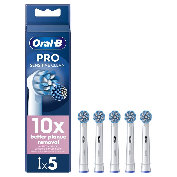 Oral B Pro Sensitive Clean tannbørstehoder - hvite - 5 stk i gruppen HELSE OG SKJØNNHET / Munnpleie / Elektriske tannbørster tilbehør hos TP E-commerce Nordic AB (D28909)