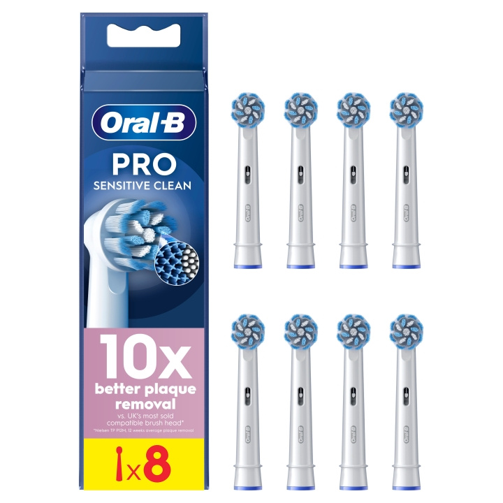 Oral B Pro Sensitive Clean Tannbørstehoder - Hvite - 8 stk i gruppen HELSE OG SKJØNNHET / Munnpleie / Elektriske tannbørster tilbehør hos TP E-commerce Nordic AB (D28910)