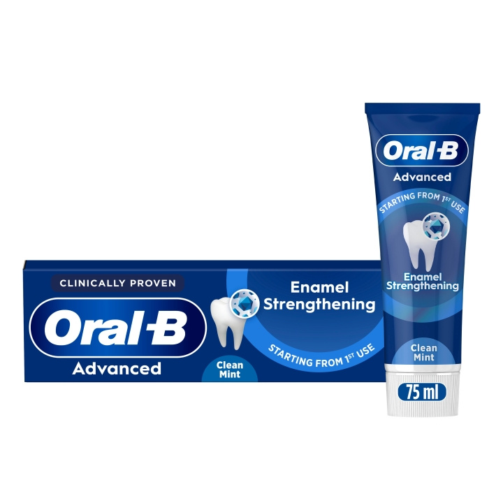 Oral B Advanced Enamel Strengthening Clean Mint Tannkrem - 75 ml i gruppen HELSE OG SKJØNNHET / Munnpleie / Whiteningprodukter hos TP E-commerce Nordic AB (D28923)