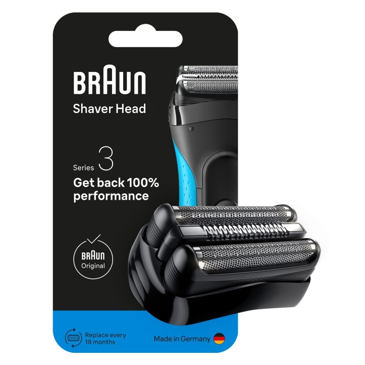 Braun Series 3 elektrisk barbermaskin ORIGINAL erstatningshode, 21B - Svart i gruppen HELSE OG SKJØNNHET / Hår & styling / Barbering og trimming / Barbermaskiner hos TP E-commerce Nordic AB (D28929)