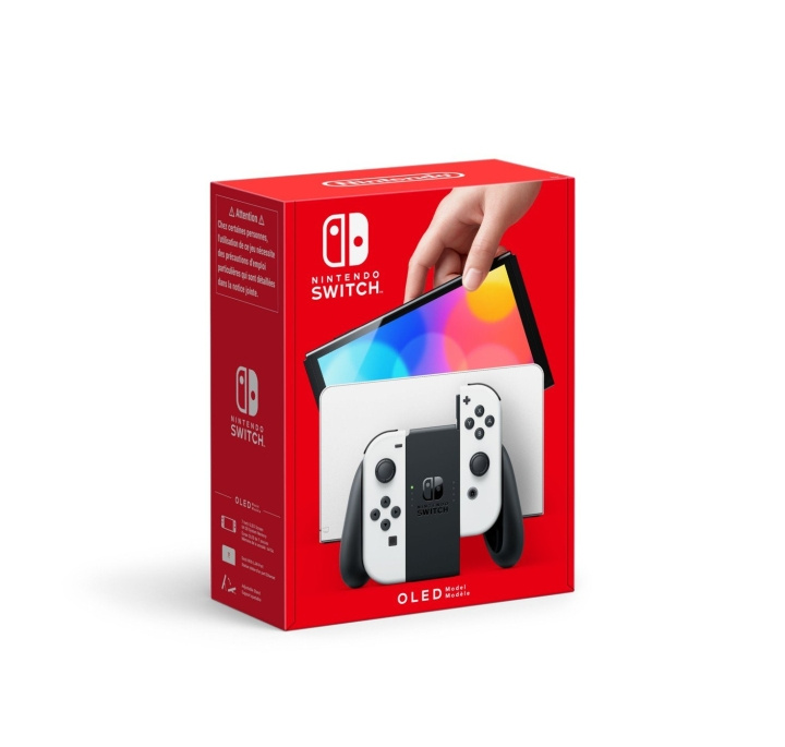 Nintendo Switch OLED-konsoll med Joy-Con svart og hvit i gruppen Elektronikk / TV-spill & tilbehør / Nintendo Switch hos TP E-commerce Nordic AB (D29014)