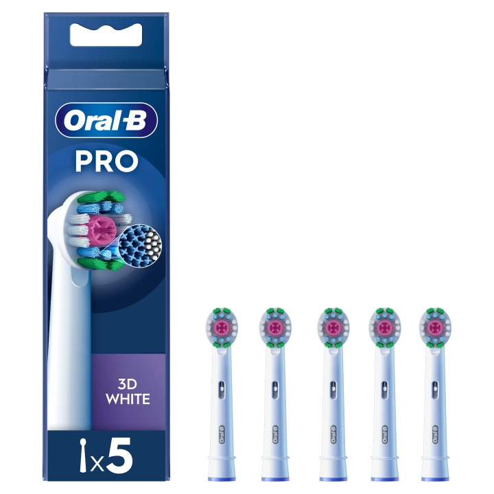 Oral B Pro 3D White Tannbørstehoder - Hvite - 5 stk i gruppen HELSE OG SKJØNNHET / Munnpleie / Elektriske tannbørster tilbehør hos TP E-commerce Nordic AB (D29024)
