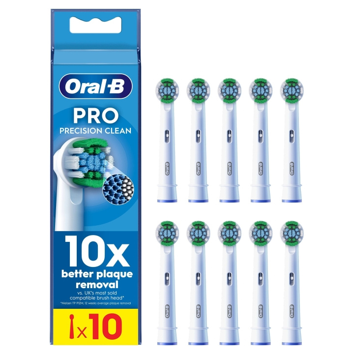 Oral B Pro Precision Clean Tannbørstehoder - Hvit - 10 stk i gruppen HELSE OG SKJØNNHET / Munnpleie / Elektriske tannbørster tilbehør hos TP E-commerce Nordic AB (D29026)