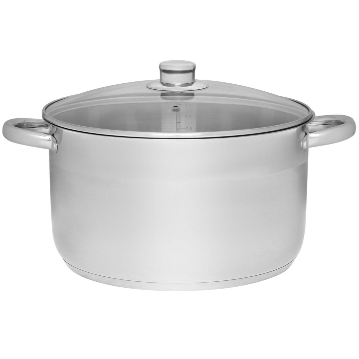 Maku Basic Gryta i stål med glaslock 10 L 28 cm i gruppen HJEM, HUS OG HAGE / Kjøkkenutstyr / Gryter og kjeler hos TP E-commerce Nordic AB (D29103)