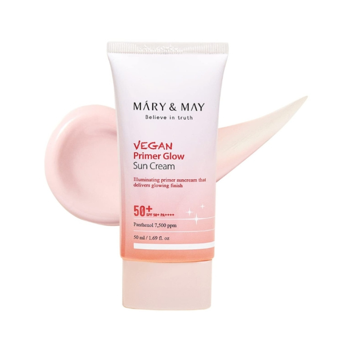 Mary&May Vegan Primer Glow Sun Cream SPF50+ PA++++ - Subtle Pink - 50 ml i gruppen HELSE OG SKJØNNHET / Hudpleie / Soling / Solkrem hos TP E-commerce Nordic AB (D29270)