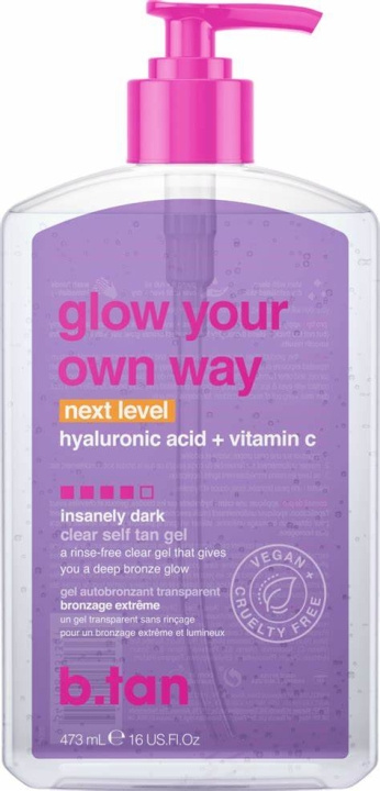 b.tan Glow Your Own Way NEXT LEVEL Tan Gel 473 ml i gruppen HELSE OG SKJØNNHET / Hudpleie / Soling / Brun uten sol hos TP E-commerce Nordic AB (D29386)