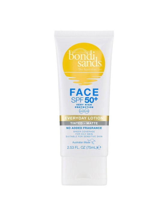 Bondi Sands Everyday Matte Tinted Face Lotion - SPF 50+ - 75 ml i gruppen HELSE OG SKJØNNHET / Hudpleie / Soling / Solkrem hos TP E-commerce Nordic AB (D29433)