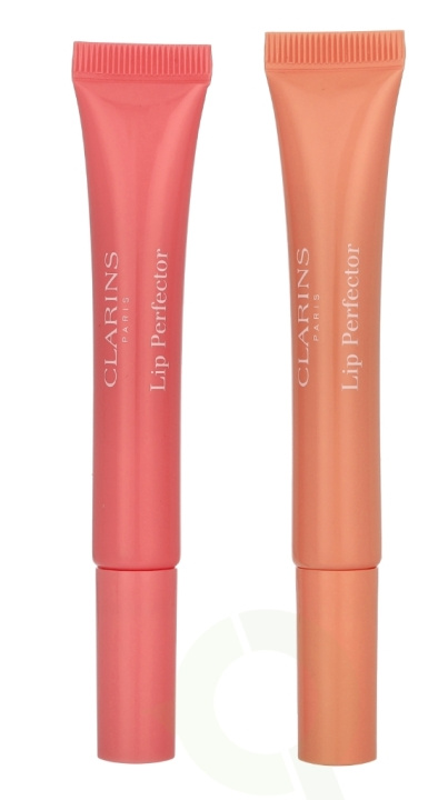 Clarins Natural Lip Perfector Set 24 ml #01 Rose Shimmer 12ml/ #02 Apricot Shimmer 12ml i gruppen HELSE OG SKJØNNHET / Makeup / Lepper / Leppepomade hos TP E-commerce Nordic AB (D29594)