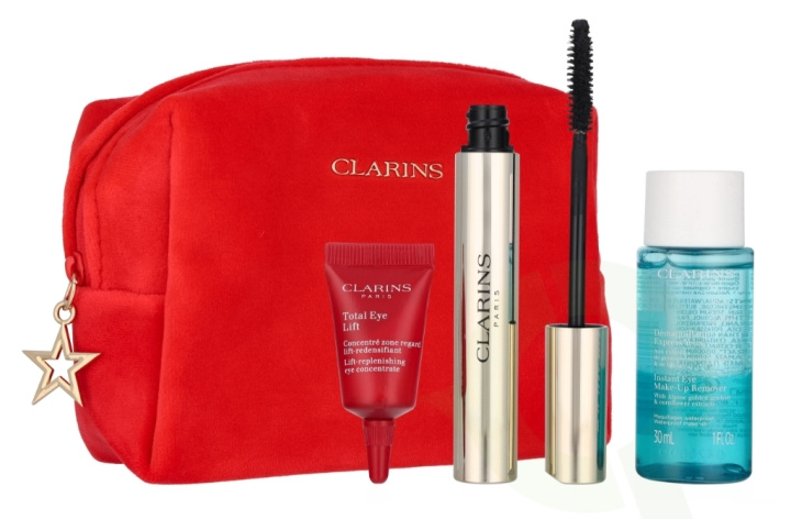 Clarins Supra Volume Mascara Set 41 ml Supra Volume Mascara 8ml/3ml/30ml i gruppen HELSE OG SKJØNNHET / Makeup / Øyne og øyebryn / Mascara hos TP E-commerce Nordic AB (D29598)