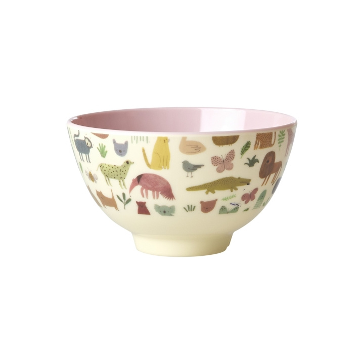 RICE Melaminskål Small 300 ml Pink Sweet Jungle Print i gruppen LEKER, BARN OG BABY / Spise & drikke / Barneserviser hos TP E-commerce Nordic AB (D29687)