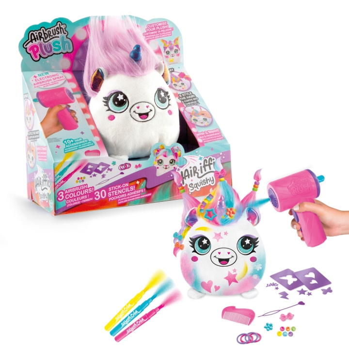 Airbrush Plush Hair\'iffic 17 cm Squish Pal - Prinsesse (1040111) i gruppen LEKER, BARN OG BABY / Babyleker (0-3 år) / Kosedyr hos TP E-commerce Nordic AB (D29752)