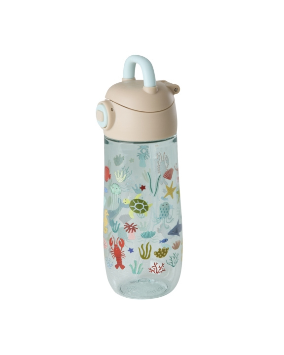 RICE Drikkeflaske i plast for barn med Blue Ocean-trykk - Blå - 550 ml i gruppen LEKER, BARN OG BABY / Spise & drikke / Tåteflasker & tilbehør hos TP E-commerce Nordic AB (D29975)