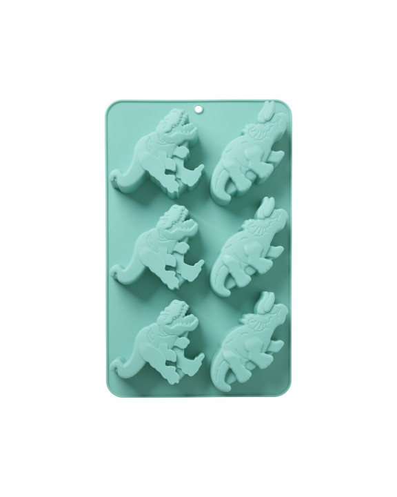 RICE Silikon bakeform med 6 dinoer - Mint - 30 cm x 20 cm i gruppen LEKER, BARN OG BABY / Spise & drikke / Barneserviser hos TP E-commerce Nordic AB (D30064)