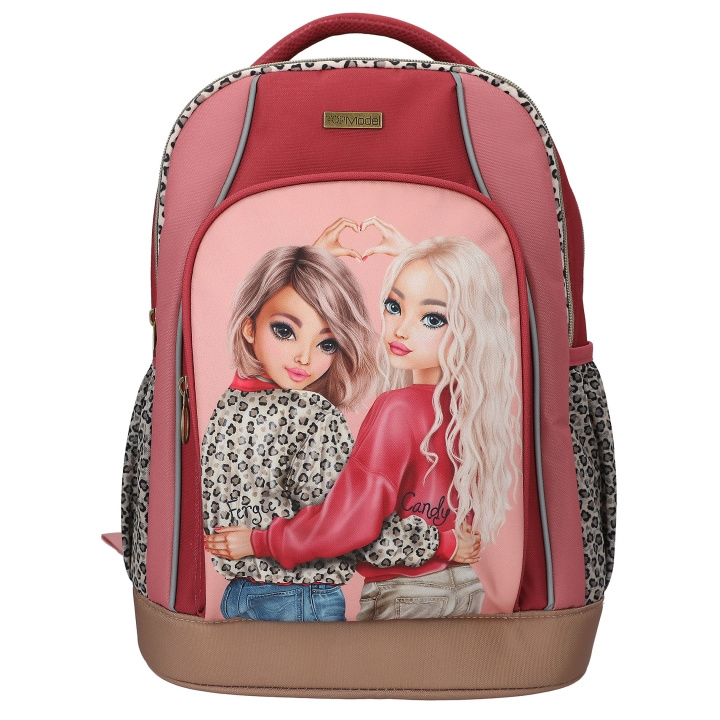 TOPModel Skolesekk LEOHEART - Rosa, bærrød, brun i gruppen LEKER, BARN OG BABY / Reise / Barnevesker / Ryggsekker hos TP E-commerce Nordic AB (D30087)