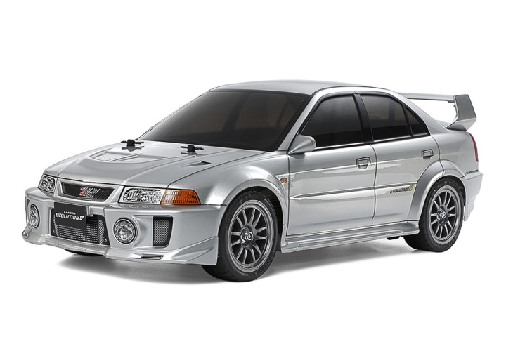 Tamiya 1/10 R/C Mitsubishi Lancer Evolution V (TT-02) - (545605) i gruppen LEKER, BARN OG BABY / Radiostyrt / Radiostyrte biler hos TP E-commerce Nordic AB (D30159)