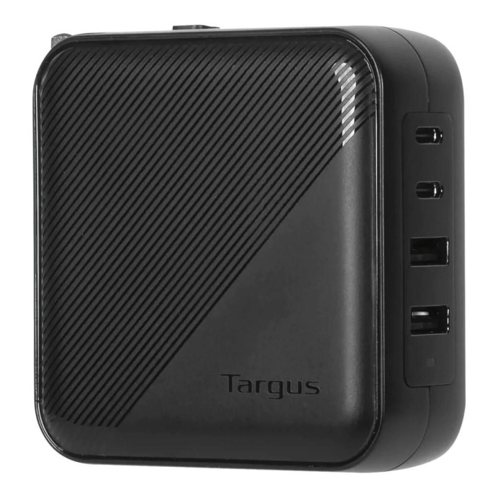 Targus PowerElite Universal 100 W 4-ports GaN-vegglader - med reiseadaptere i gruppen SMARTTELEFON & NETTBRETT / Ladere og Kabler / Vegglader / Vegglader Type C hos TP E-commerce Nordic AB (D30163)