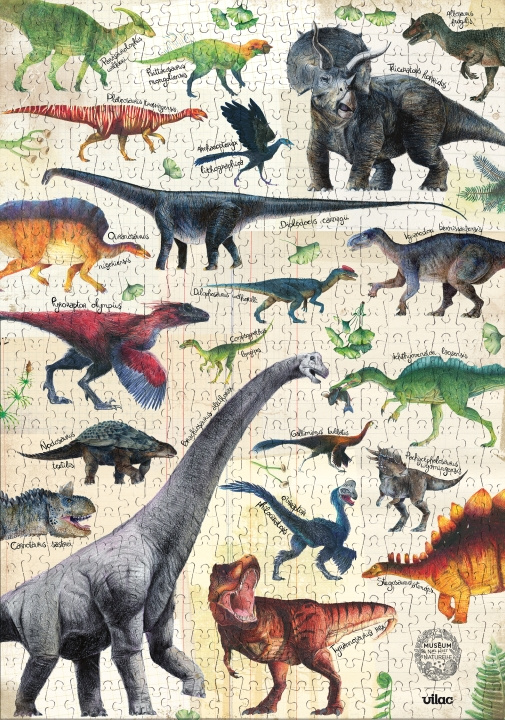 Vilac Puslespill 500 brikker - Dinosaurer - Muséum national d\'Histoire naturelle - (9625) i gruppen LEKER, BARN OG BABY / Leker / Barnas puslespill hos TP E-commerce Nordic AB (D30239)