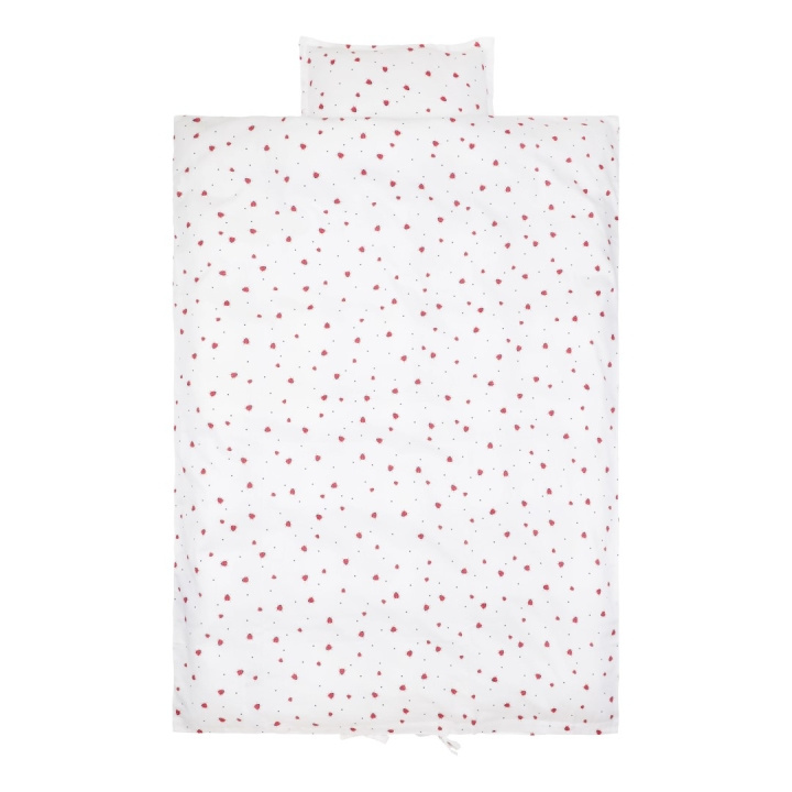 Vanilla Copenhagen Sengetøy Baby - Lady Lovebug - Milk - 70 x 100 cm, 40 x 45 cm (BEDB1224) i gruppen LEKER, BARN OG BABY / Barnetekstiler / Sengetøy / Sengetøy for vogn hos TP E-commerce Nordic AB (D30295)