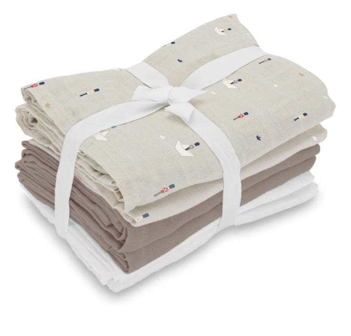 Vanilla Copenhagen Muslins 6-pakning - Cozy Grey - 70 x 70 cm (MUSL8524) i gruppen LEKER, BARN OG BABY / Barnetekstiler / Sengetøy / Underlaken hos TP E-commerce Nordic AB (D30315)