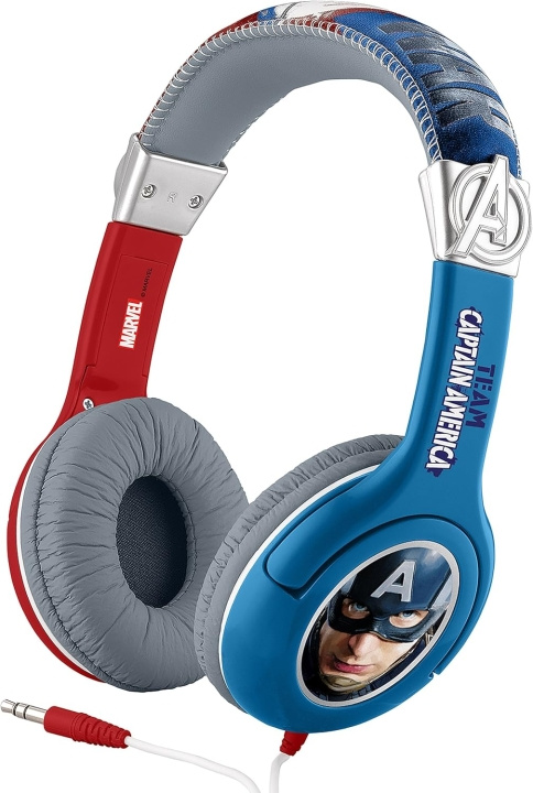 Upcoming Minds eKids - Captain America Stereohodetelefoner i gruppen Elektronikk / Lyd & Bilde / Hodetelefoner & Tilbehør / Hodetelefoner hos TP E-commerce Nordic AB (D30369)