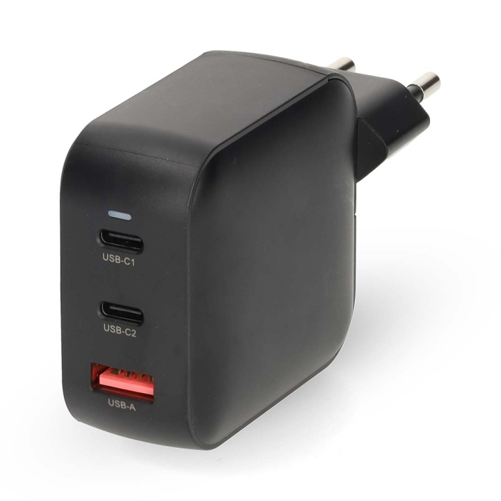 Nedis vegg lader | 100 W | GaN | PD3.0 | Hurtigladefunksjon | 2.5 / 3.0 / 5.0 A | Antall utganger: 3 | USB-A / 2x USB-C™ | Automatisk Spenning Utvalg | Sort i gruppen SMARTTELEFON & NETTBRETT / Ladere og Kabler / Vegglader / Vegglader Type C hos TP E-commerce Nordic AB (D30536)