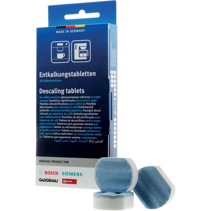 Bosch Avkalkningstabletter egnet for helautomatiske kaffemaskiner 3x 36 gram i gruppen HJEM, HUS OG HAGE / Husholdningsapparater / Kaffe og espresso / Kapsler, filter og tilbehør hos TP E-commerce Nordic AB (D30538)