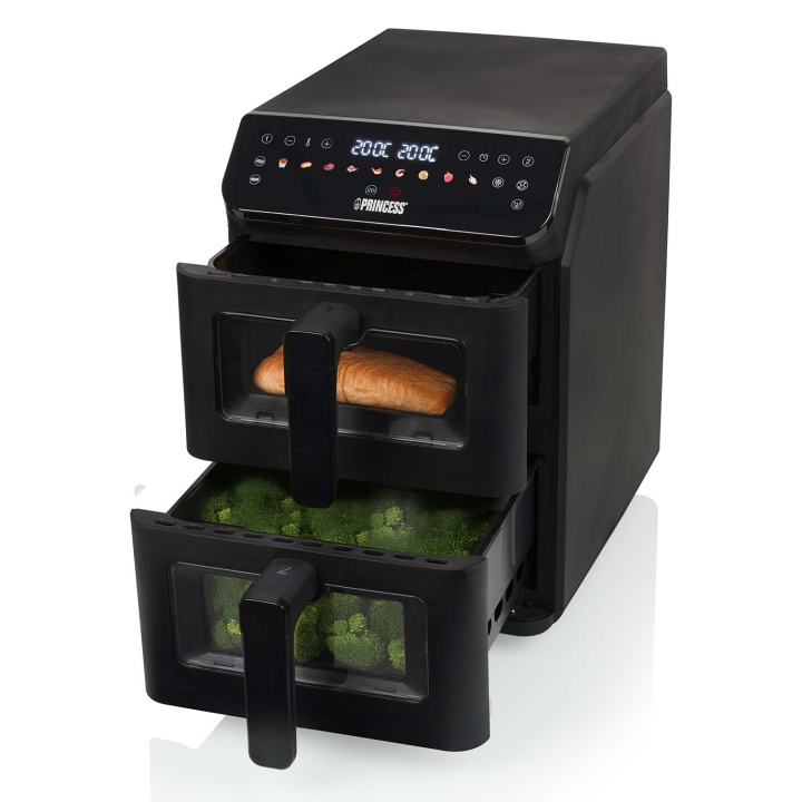 Princess Airfryer Staplad 2x5L 3000W - 182490 i gruppen HJEM, HUS OG HAGE / Husholdningsapparater / Airfryers og frityrkokere hos TP E-commerce Nordic AB (D30604)