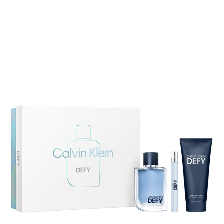 Calvin Klein Giftset Calvin Klein Defy Edt 100ml + Hair & Body Wash 100ml + Edt 10ml i gruppen HELSE OG SKJØNNHET / Duft og parfyme / Parfyme / Parfymebokser hos TP E-commerce Nordic AB (D30632)