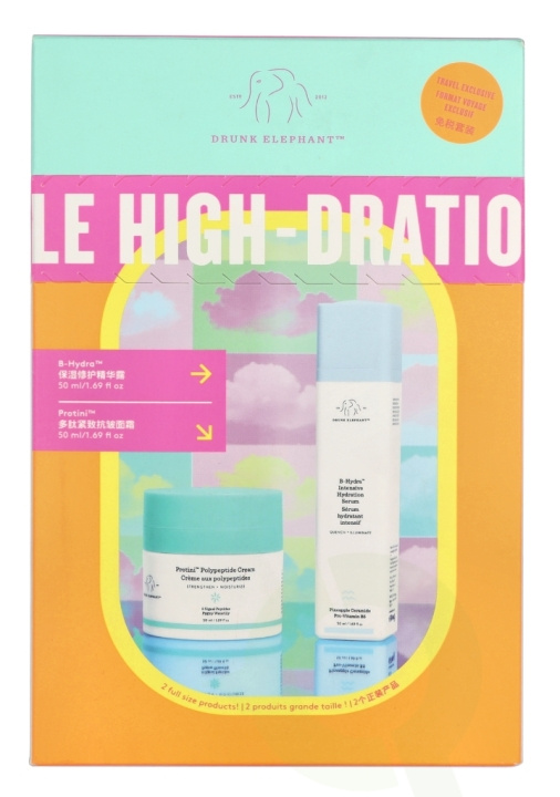 Drunk Elephant The Mile High-Dration Giftset 100 ml Cream 50ml/Serum 50ml i gruppen HELSE OG SKJØNNHET / Hudpleie / Ansikt / Dagkrem hos TP E-commerce Nordic AB (D30696)