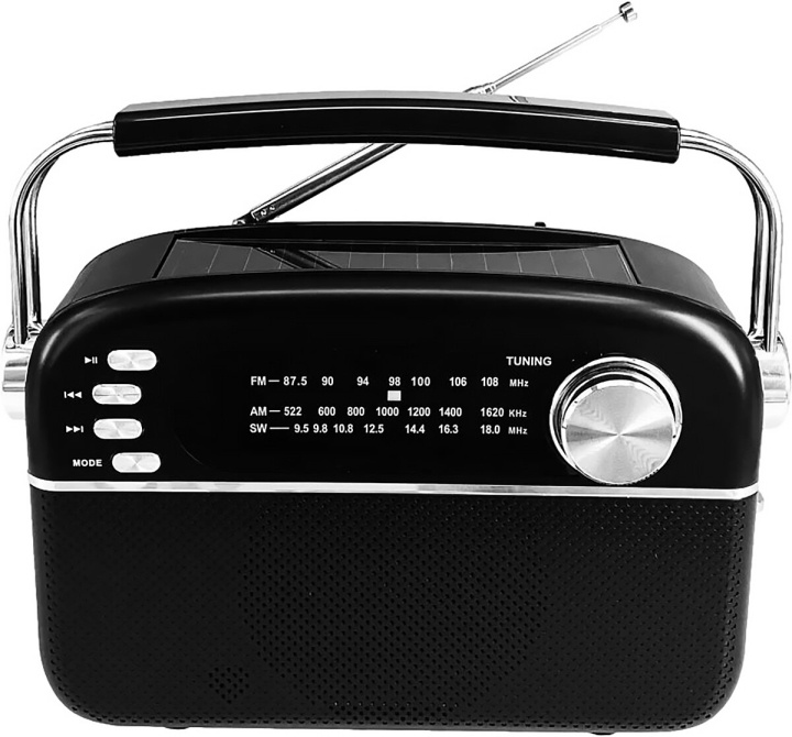 Manta FM/AW/SW portable radio with solar panel i gruppen Elektronikk / Lyd & Bilde / Hjemmekino, HiFi og bærbar / Radio & Vekkerklokker / Radio hos TP E-commerce Nordic AB (D30842)