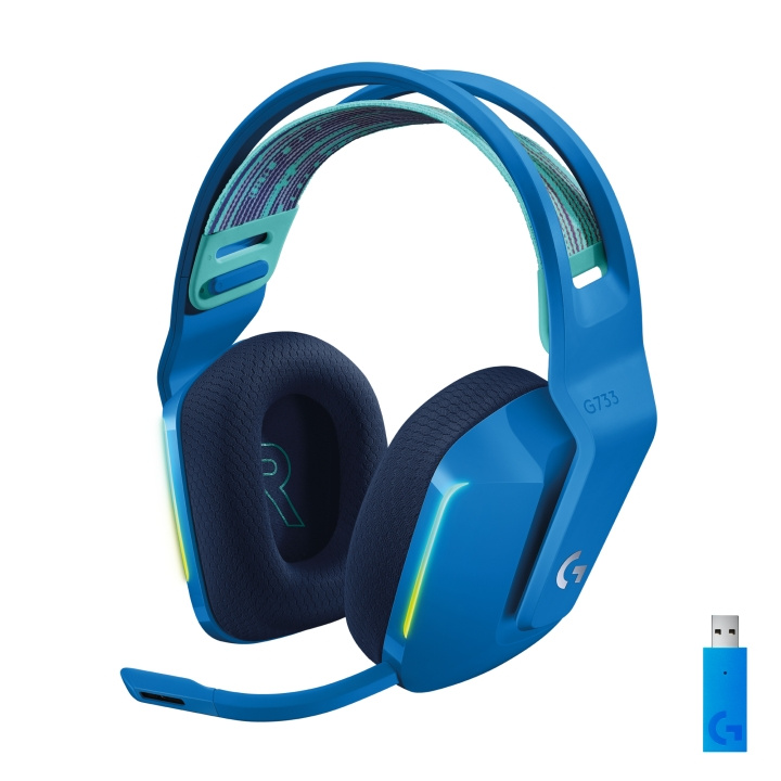 Logitech G733 LIGHTSPEED-hodesett - BLÅ - 2,4GHZ i gruppen Datautstyr / GAMING / Headset hos TP E-commerce Nordic AB (D30913)