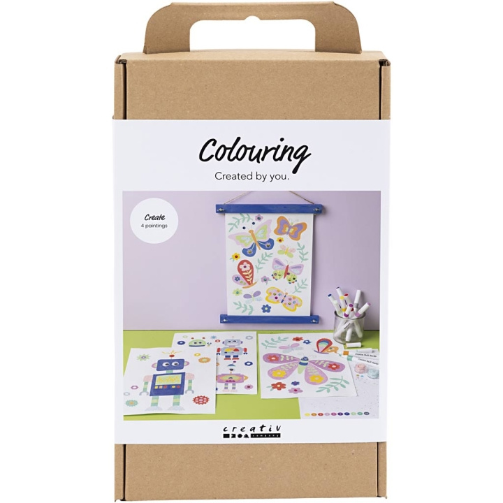 Creative Toys Creativ - Craft Kit Colouring, sommerfugl og robot, glade farger (977812) i gruppen LEKER, BARN OG BABY / Leker / Håndtverk hos TP E-commerce Nordic AB (D30923)